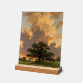 Impression d'art de paysage d'arbre solitaire sous (Angle)