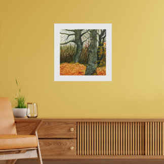 Impression d'art de paysage de forêt automnale