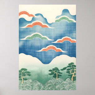 Impression d'art de paysage japonais traditionnel 