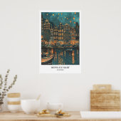 Impression d'art de paysage nocturne d'Amsterdam S (Cuisine)