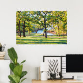 Impression d'art de paysage paisible avec des arbr (Bureau à domicile)