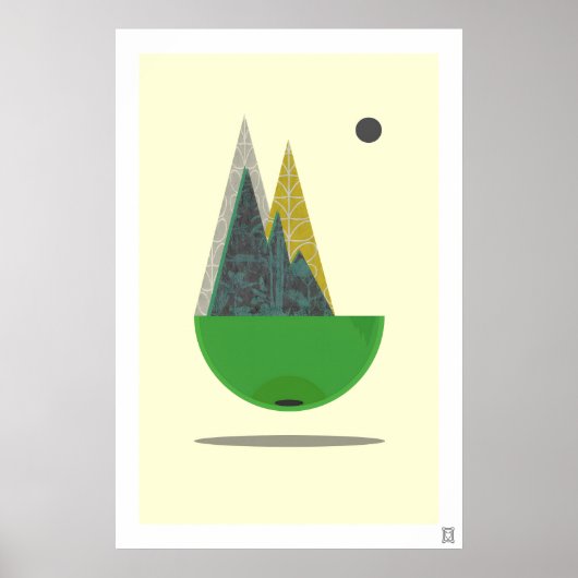 Impression d'art de paysage scandinave abstrait mo (Devant)