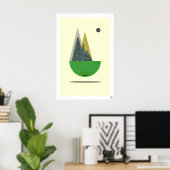 Impression d'art de paysage scandinave abstrait mo (Bureau à domicile)