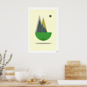 Impression d'art de paysage scandinave abstrait mo (Cuisine)