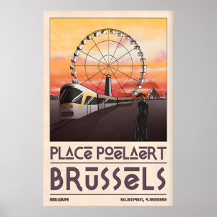 Impression d'art de paysage urbain de Bruxelles Tr