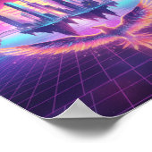 Impression d'art de paysage urbain néon Synthwave (Coin)