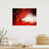 Impression d'art de peinture abstraite moderne rou (Cuisine)