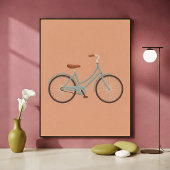 Impression d'art de pépinière de vélo vintage pêch