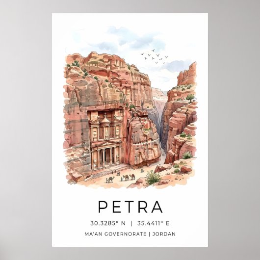 Impression d'art de Pétra, scène de canyon, façade (Devant)