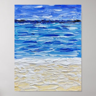 Impression d'art de plage à texture bleue