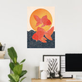 Impression d'art de poisson rouge japonais, poisso (Bureau à domicile)