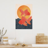Impression d'art de poisson rouge japonais, poisso (Cuisine)
