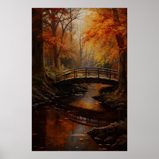 Impression d'art de pont de ruisseau de forêt d'au (Devant)