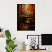 Impression d'art de pont de ruisseau de forêt d'au (Bureau à domicile)