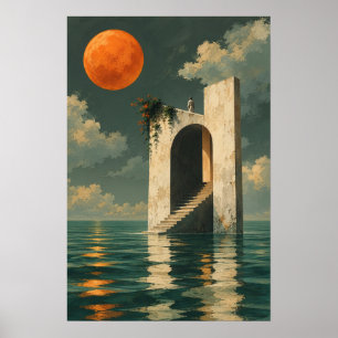 Impression d'art de porte océanique surréaliste