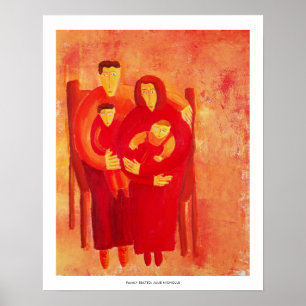 Impression d'art de portrait contemporain de famil
