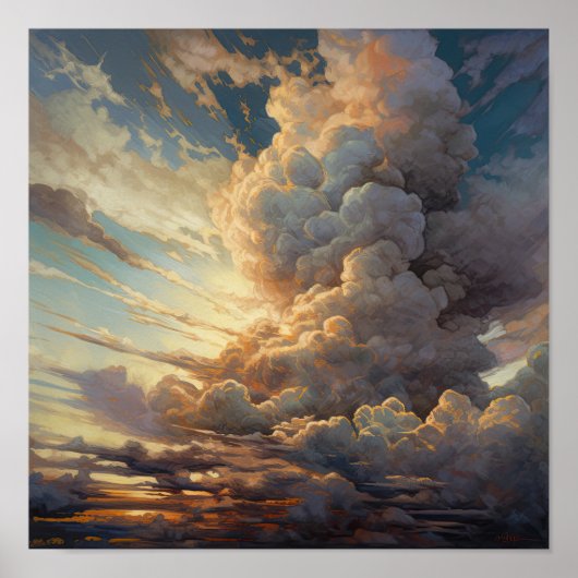 Impression d'art de poster Nuages à l'aube (Devant)