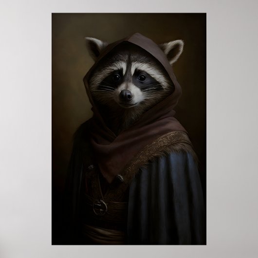 Impression d'art de Raton laveur Gothique Animal V (Devant)