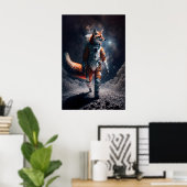 Impression d'art de renard astronaute en combinais (Bureau à domicile)
