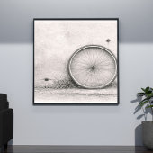 Impression d'art de roue de vélo noir et blanc – M