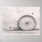 Impression d'art de roue de vélo noir et blanc – M (Devant)