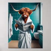 Impression d'art de salle de bain de vache Highlan (Devant)