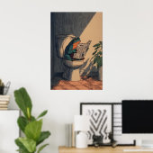 Impression d'art de salle de bain grenouille Dessi (Bureau à domicile)