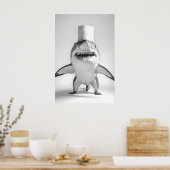 Impression d'art de salle de bain requin drôle, hu (Cuisine)