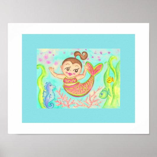 Impression d'art de sirène sur toile (Devant)