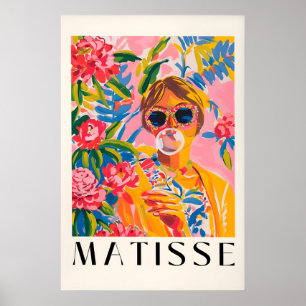 Impression d'art de style Matisse rose Femme funky