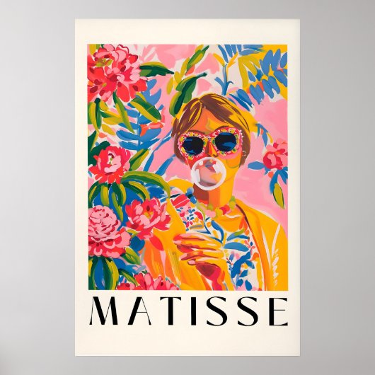 Impression d'art de style Matisse rose Femme funky (Devant)
