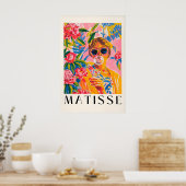 Impression d'art de style Matisse rose Femme funky (Cuisine)