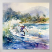 Impression d'art de surf sur la côte nord d'Oahu H (Devant)
