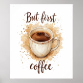 Impression d'art de tasse à café aquarelle – Mais  (Devant)