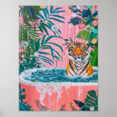 Impression d'art de tigre dans une baignoire, déco (Devant)