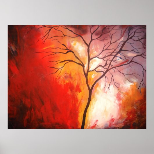 Impression d'art de toile de peinture d'arbre abst (Devant)