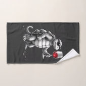 impression d'art de tortue cool buvant du vin roug (Serviette à main)