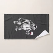 impression d'art de tortue cool buvant du vin roug (Serviette à main)