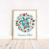 Impression d'art de tortue de mer Boho - Art mural