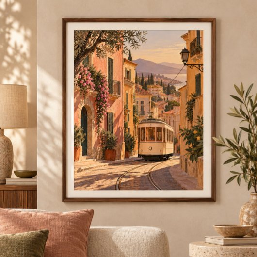 Impression d'art de tramway dans le quartier ocre