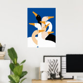 Impression d'art de troupeau de canards géométriqu (Bureau à domicile)