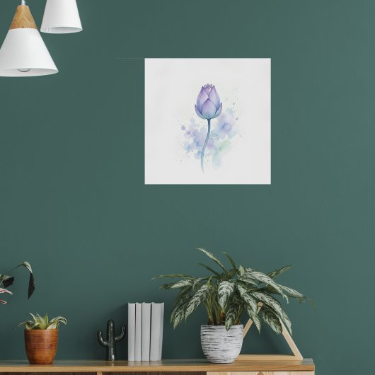 Impression d'art de tulipe à l'aquarelle violette (Salon 1)