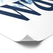Impression d'art de vague océanique Indigo style H (Coin)