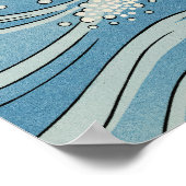 Impression d'art de vague océanique – Style de gra (Coin)