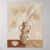 Impression d'art de vase à motifs de feuilles de p (Devant)