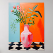 Impression d'art de vase de fleurs, peinture à l'h (Devant)