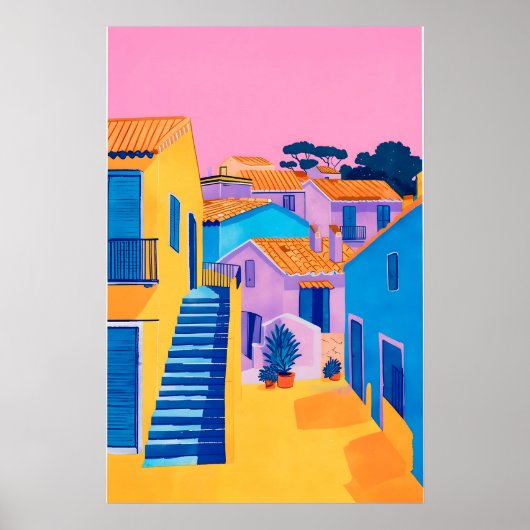 Impression d'art de ville côtière italienne Lueur (Devant)