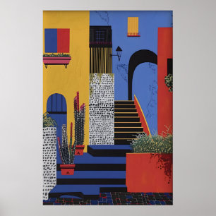 Impression d'art de ville italienne abstraite Vill