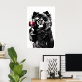 Impression d'art de vin de chien Chow Chow drôle L (Bureau à domicile)