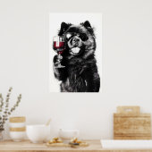 Impression d'art de vin de chien Chow Chow drôle L (Cuisine)